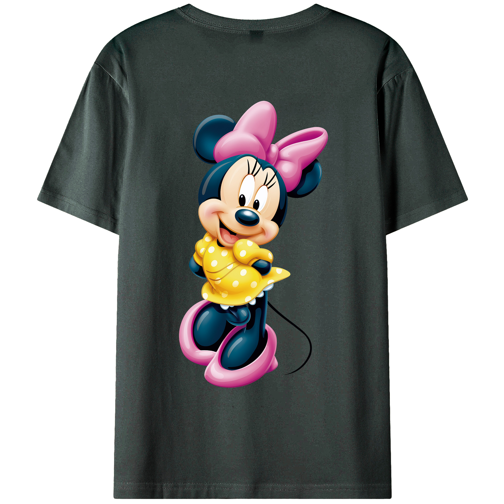 （画像用） ミッキーマウス Mickey Mouse 綿100％ メンズ半袖Tシャツ（バックプリント） 通気性